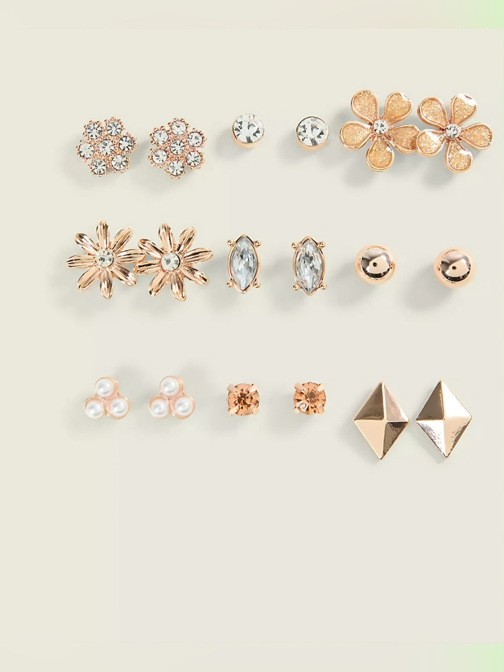 🆕Floral & Peach-Toned Earrings 9-Pack